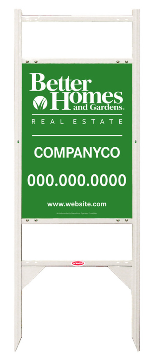 Angle Iron Frame And Sign Panel Unit With Two Rider Inserts, 24 GA Steel 24"H X 18"W