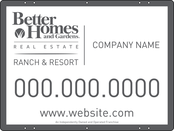 Ranch And Resort Sign Panel, 24 GA Steel 18"H X 24"W