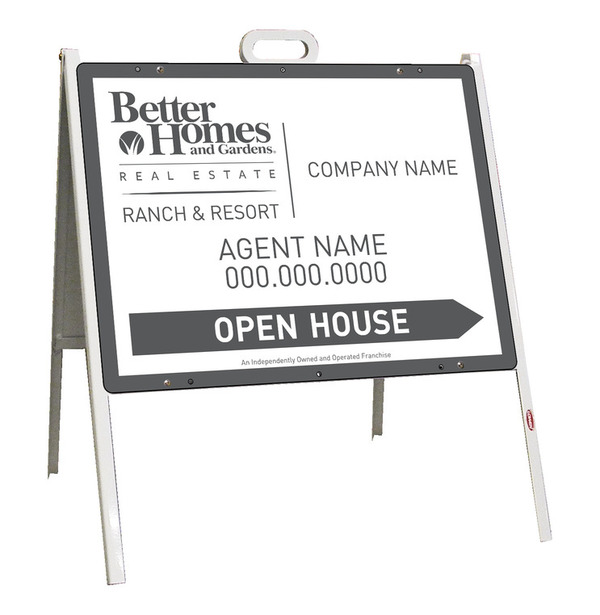 Ranch And Resort Open House A-Frame And Agent Sign Panel Unit, 24 GA Steel 18"H X 24"W
