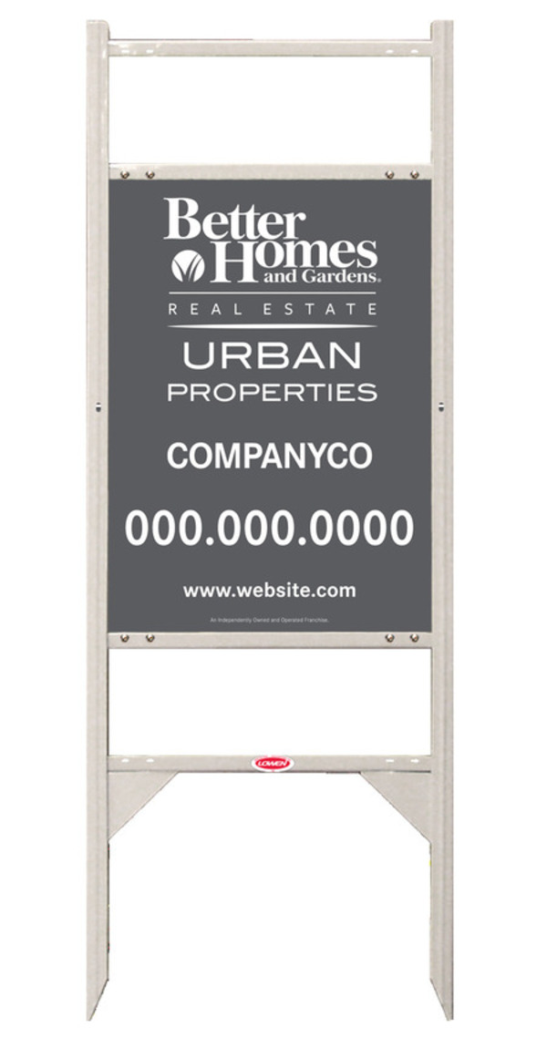 Urban Properties Angle Iron Sign Frame And Panel Unit With Two Rider Inserts, 24 GA Steel 24"H X 18""W