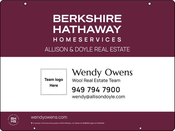 Hanging Team Logo Sign Panel, 18"H X 24"W, Steel