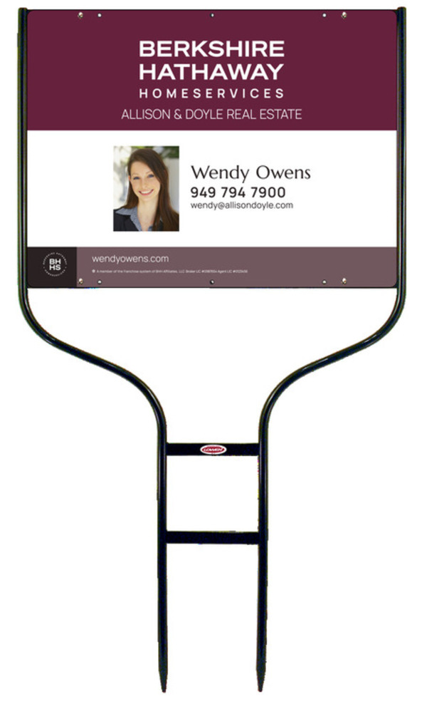 Round Rod Frame And Agent Photo Sign Panel Unit, 18"H X 24"W, Steel