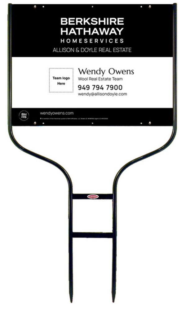 Round Rod Frame And Team Logo Sign Panel Unit, 18"H X 24"W, Steel