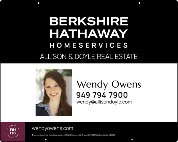 Hanging Agent Photo Sign Panel, 24"H X 30"W, Steel