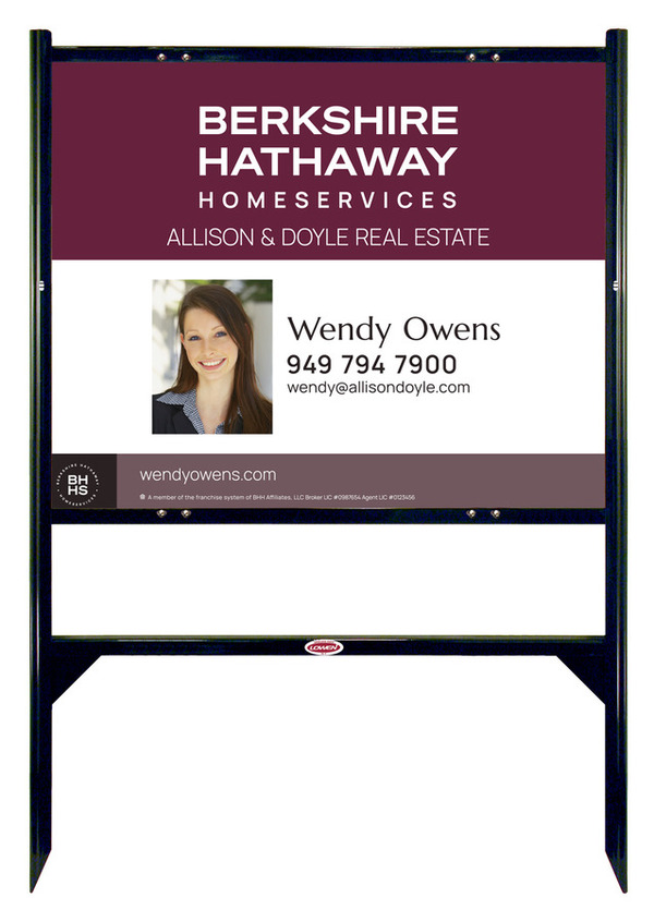 Angle Iron Frame And Agent Photo Sign Panel Unit, 24"H X 30"W, Steel