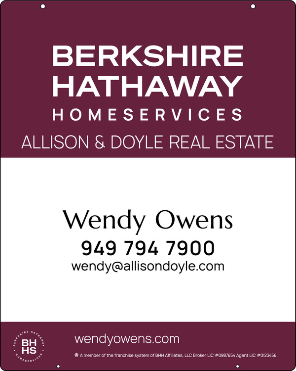 Hanging Agent Sign Panel, 30"H X 24"W, 3mm Aluminum Composite