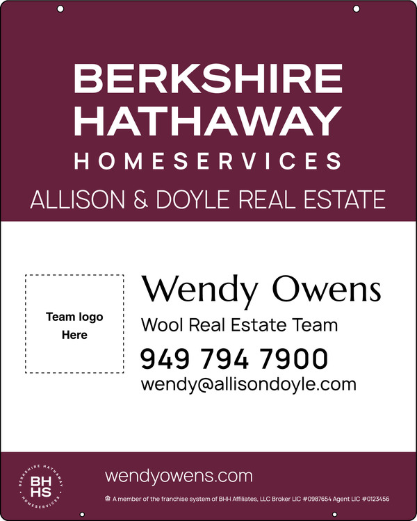 Reflective Hanging Team Logo Sign Panel, 30"H X 24"W, 3mm Aluminum Composite