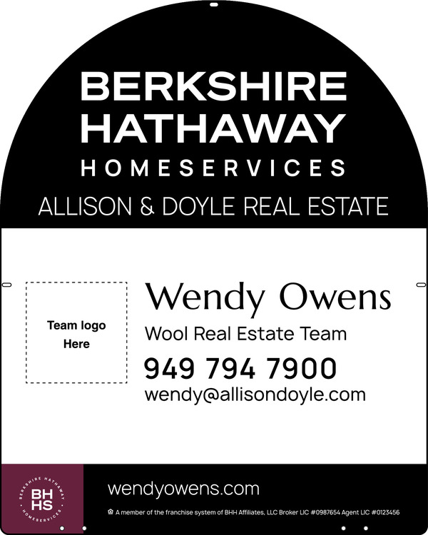Arc Top Team Logo Sign Panel, 30"H X 24", Steel