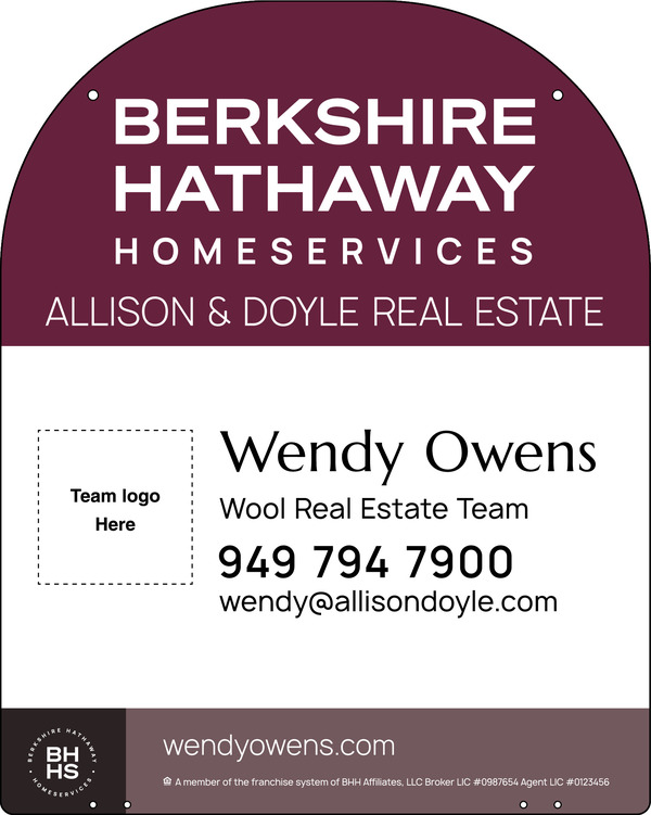 Hanging Yard Arm Dome Team Logo Sign Panel, 30"H X 24"W, 3mm Aluminum Composite