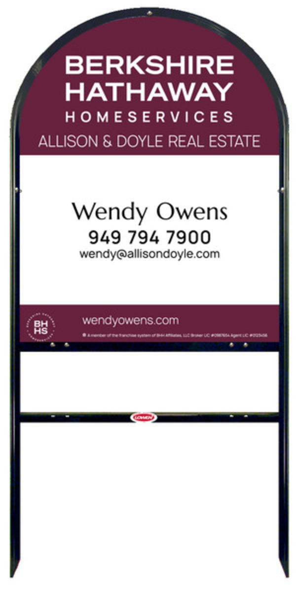 Arc Top Frame W/ 1 Rider Inserts And Agent Sign Panel Unit, 30"H X 24"W, Steel