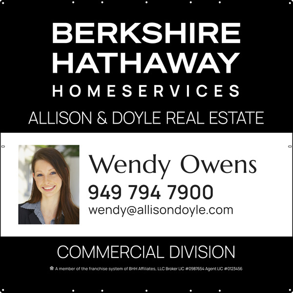 Commercial Division Agent Photo Sign Panel, Sf, 48"H X 48"W, 24 GA Steel