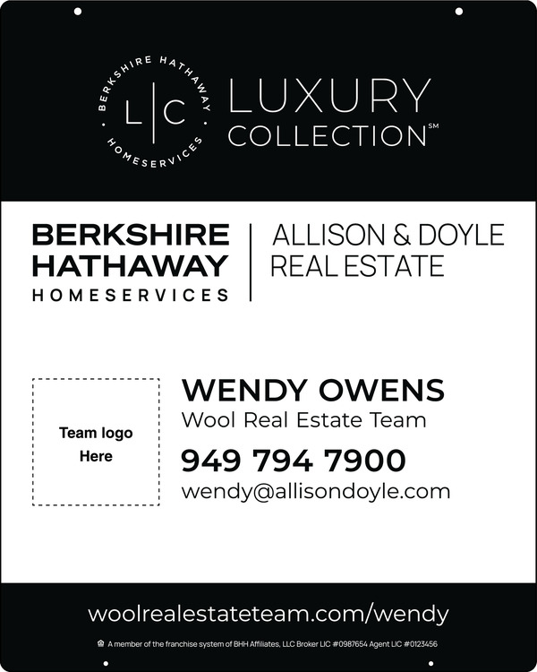 Reflective Hanging Agent Team Logo Sign Panel, 30"H X 24"W, Steel