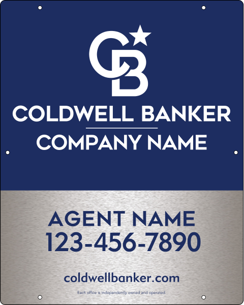 Agent Hanging Sign Panel, 30"H X 24"W, 3mm Brushed Aluminum Composite