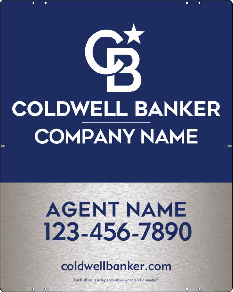 Agent Sign Panel, 30"H X 24"W, 3mm Brushed Aluminum Composite