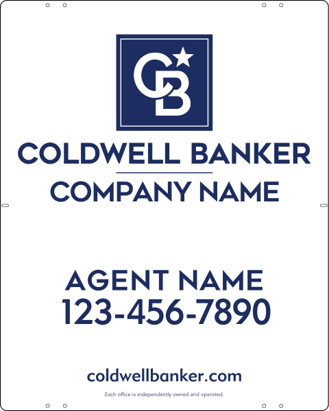 Reflective Agent Sign Panel, 30"H X 24"W, 3mm Aluminum Composite