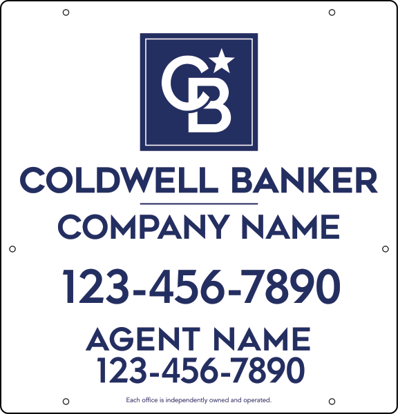 Reflective Agent Hanging Sign Panel, 25"H X 24"W, 3mm Aluminum Composite