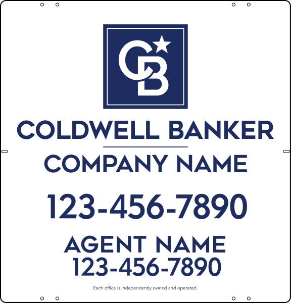 Reflective Agent Sign Panel, 25"H X 24"W, 3mm Aluminum Composite