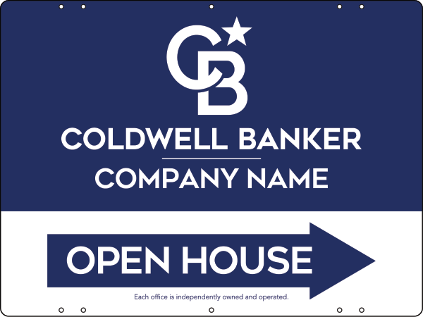 Directional Office Open House Sign Panel, 18"H X 24"W, Steel