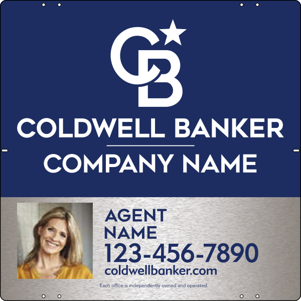 Agent Photo Sign Panel, 24"H X 24"W, 3mm Brushed Aluminum Composite