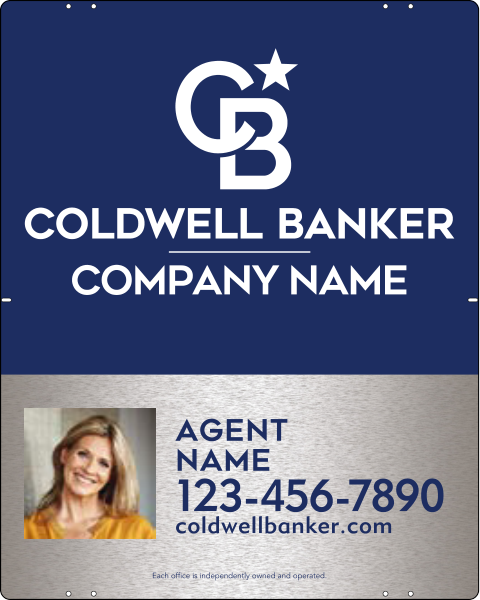 Agent Photo Sign Panel, 30"H X 24"W, 3mm Brushed Aluminum Composite