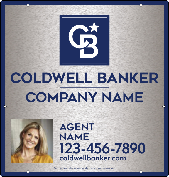 Agent Photo Hanging Sign Panel, 25"H X 24"W, 3mm Brushed Aluminum Composite