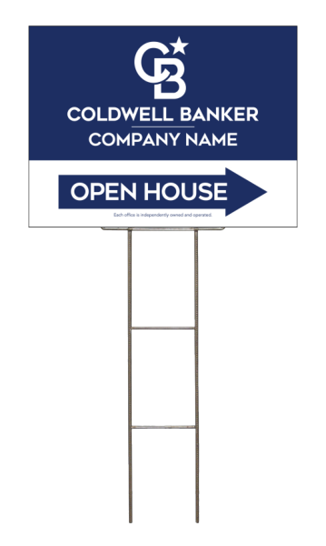 Wire H-Stake And Office Open House Sign Panel Unit, 18"H X 24"W, 4mm Corrugated