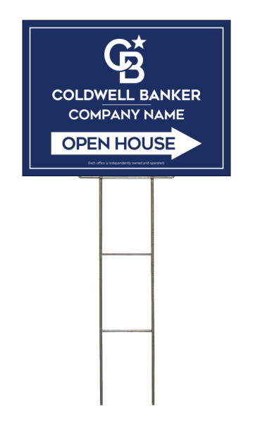 Wire H-Stake And Office Open House Sign Panel Unit, 18"H X 24"W, 4mm Corrugated
