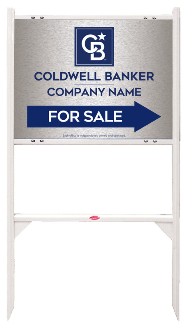 Angle Iron Frame And Office For Sale Sign Panel Unit, 18"H X 24"W, Brushed Aluminum Composite