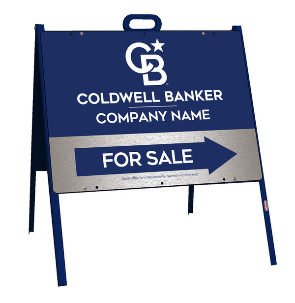 A-Frame And Office For Sale Sign Panel Unit, 18"H X 24"W, Brushed Aluminum Composite