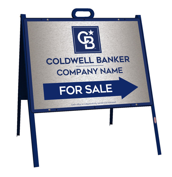 A-Frame And Office For Sale Sign Panel Unit, 18"H X 24"W, Brushed Aluminum Composite