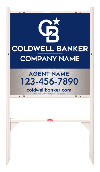 Angle Iron Frame And Agent Sign Panel Unit, 24"H X 24"W, Brushed Aluminum Composite