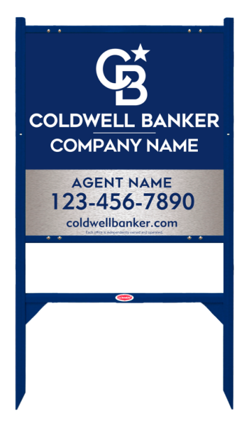 Angle Iron Frame And Agent Sign Panel Unit, 24"H X 24"W, Brushed Aluminum Composite