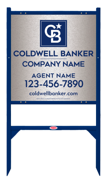 Angle Iron Frame And Agent Sign Panel Unit, 24"H X 24"W, Brushed Aluminum Composite