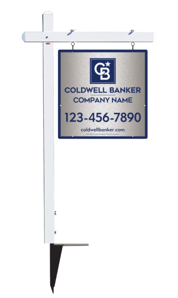 Sign Post And Office Sign Panel Unit, 24"H X 24"W, Brushed Aluminum Composite