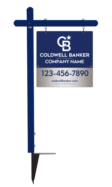 Sign Post And Office Sign Panel Unit, 24"H X 24"W, Brushed Aluminum Composite