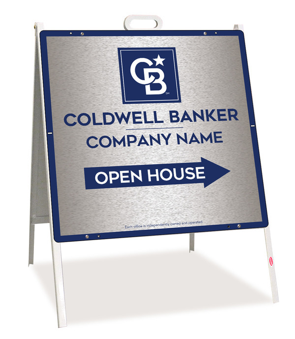 A-Frame And Office Open House Sign Panel Unit, 24"H X 24"W, Brushed Aluminum Composite