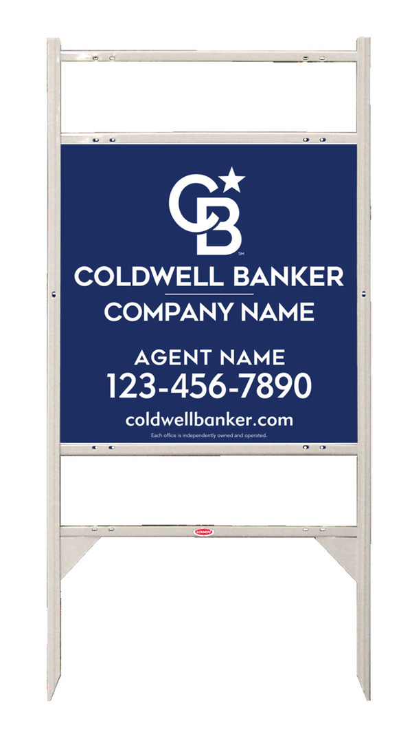 Angle Iron Frame W/ 2 Rider Inserts And Reflective Agent Sign Panel Unit, 24"H X 24"W, .040 Aluminum