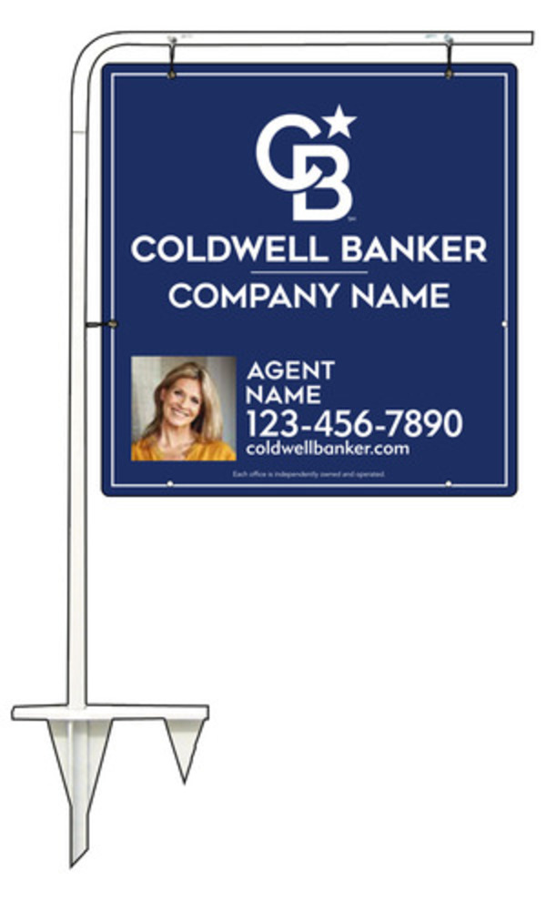 Tubular Stake And Agent Photo Sign Panel Unit, 25"H X 24"W, .063 Aluminum