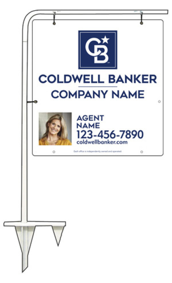 Tubular Stake And Agent Photo Sign Panel Unit, 25"H X 24"W, .063 Aluminum