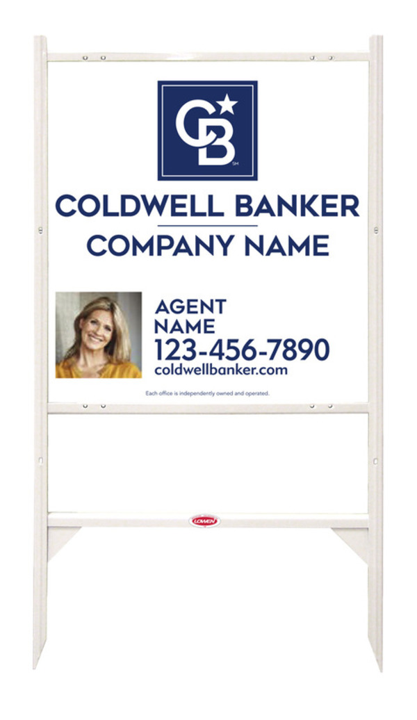 Angle Iron Frame And Agent Photo Sign Panel Unit, 25"H X 24"W, 3mm Aluminum Composite