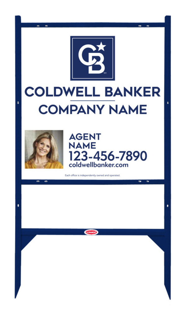 Angle Iron Frame And Agent Photo Sign Panel Unit, 25"H X 24"W, 3mm Aluminum Composite