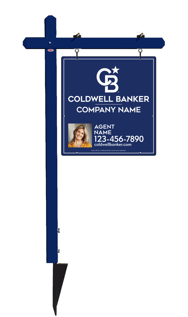 Sign Post And Agent Photo Sign Panel Unit, 25"H X 24"W, .063 Aluminum