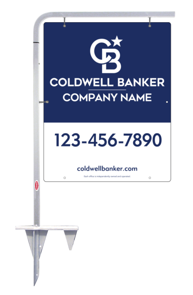 Tubular Stake And Reflective Office Sign Panel Unit, 30"H X 24"W, 3mm Aluminum Composite