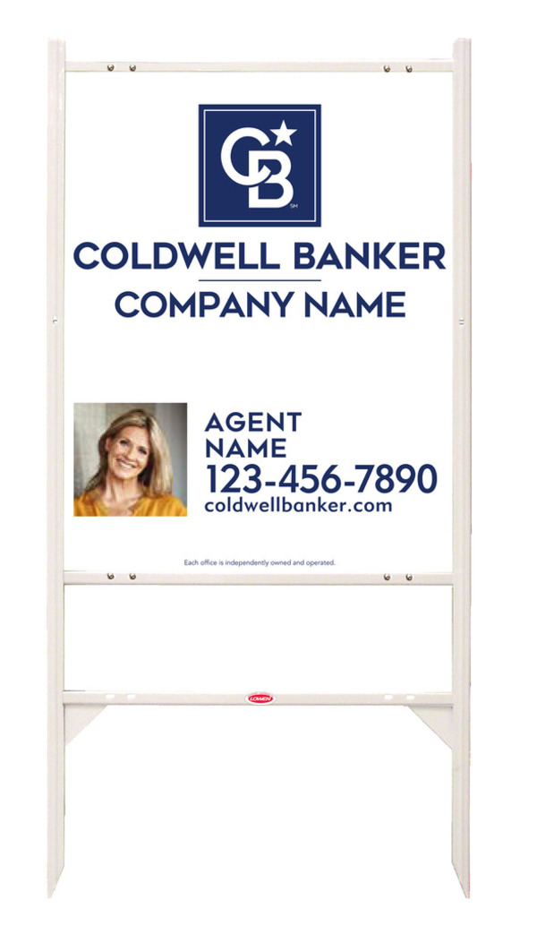 Angle Iron Frame And Agent Photo Sign Panel Unit, 30"H X 24"W, Steel