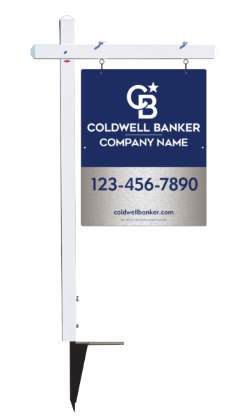 Sign Post And Office Sign Panel Unit, 30"H X 24"W, Brushed Aluminum Composite