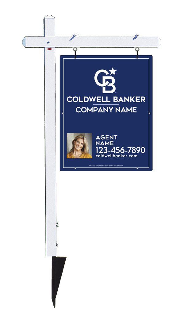 Sign Post And Agent Photo Sign Panel Unit, 30"H X 24"W, .063 Aluminum