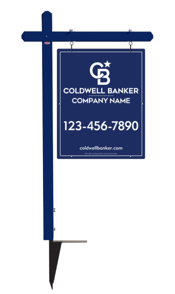Sign Post And Reflective Office Sign Panel Unit, 30"H X 24"W, 3mm Aluminum Composite