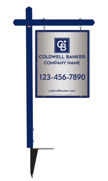 Sign Post And Office Sign Panel Unit, 30"H X 24"W, Brushed Aluminum Composite
