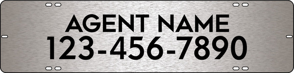 Agent Name Sign Rider, 6"H X 24"W, 3mm Brushed Aluminum Composite