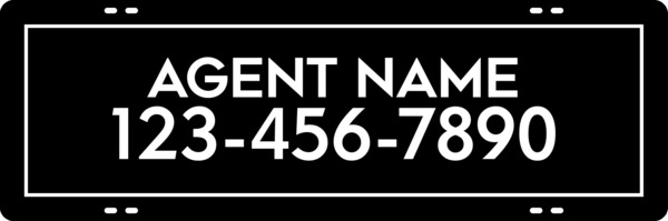 Agent Name Sign Rider, 8"H X 24"W, .090 Poly